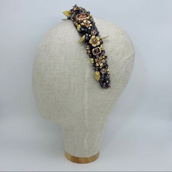 AMANDA II Rhinestones Alloy Headband AMETHYST - PURPLE COLOR - Picture 5 of 7